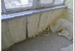 Выполнение восстановительных работ на лоджии